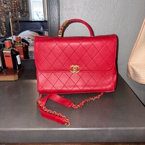Red Quilted Crossbody Bag